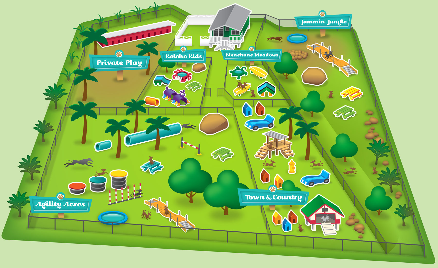 Dog Park Illustrated Map